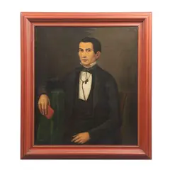 Retrato de Caballero, MÉXICO, FINALES DEL SIGLO XIX, Óleo sobre tela, adherido a tablero