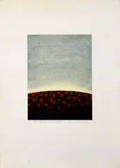 Checkered Landscape by Mary Farl Powers, Etching. Artists Proof 3 of 5., sold Jun 2026