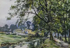Maurice MacGonigal, River Scene, Watercolour