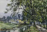 Maurice MacGonigal, River Scene, Watercolour