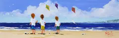 Michelle Carlin, Three Little Boys, Oil on Board