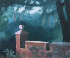 Simon McKinstry, Garden Wall, Oil on Board