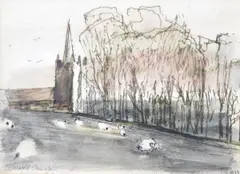 Tom Carr, Seaford Church, Watercolour