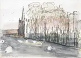 Tom Carr, Seaford Church, Watercolour