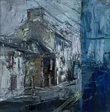 Aidan Bradley, Street Corner, Cork City, Oil on Board