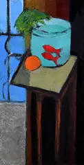 Cormac O'Leary, Two Goldfish, Oil on Board
