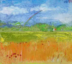 David Gordon Hughes, Wild Poppies, Oil on Board