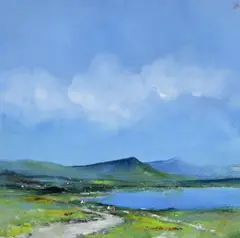 David Gordon Hughes, Away In The West, Oil on Board