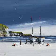 David Howes, Two Landings, Oil on Canvas