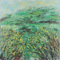 David Johnston, Green Hills, Acrylic on Board