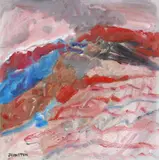 David Johnston, Red Hills, Acrylic on Canvas