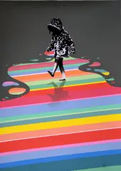 Eelus, After The Rain, Screenprint in Colours, published by Freakshow Projects, Brighton. Edition PP.
