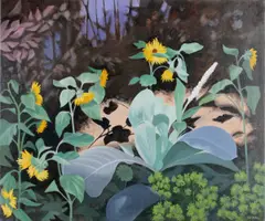 Eric Patton, Sunflowers and Shadow, Oil on Canvas