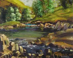 George Wilkin, Dun River, Glendun, Co. Antrim, Oil on Canvas