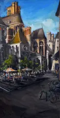 Gerard Byrne, A French Street, Oil on Canvas