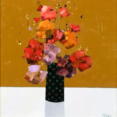 Gordon Wilson, The Spotty Vase, Oil on Board