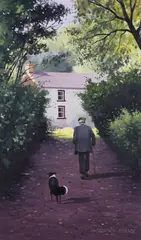 Gregory Moore, Laneway Home, Oil on Board