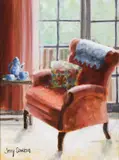 Jenny Davidson, Red Armchair, Oil on Board