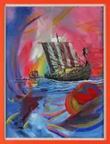 John Adams, Viking Ships, Acrylic on Canvas