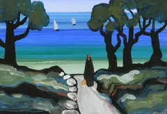 Jp Rooney, Watching the Sail Boats, Oil on Board