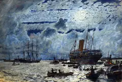 Kenneth Denton Shoesmith, R.M.S.P Danube, Watercolour