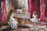 Lorna Millar, At the Piano, Oil on Board