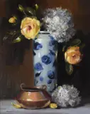Lorraine Christie, Blue and White Vase, Oil on Canvas
