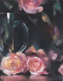 Lorraine Christie, Roses, Oil on Board