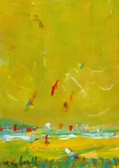 Marie Carroll, Kites in the Sky, Oil on Board