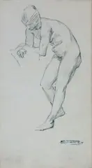 Mary Swanzy, Colarossi Sketch, Paris, Pencil on Paper