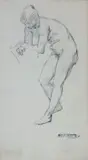 Mary Swanzy, Colarossi Sketch, Paris, Pencil on Paper