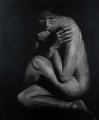 Paddy Lennon, Nude, Charcoal Drawing
