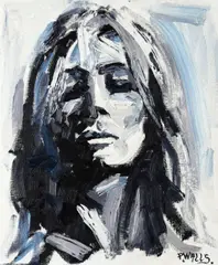 Paul Walls, Portrait of a Girl, Oil on Board