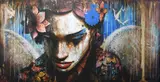 Terry Bradley, Even Angels, Unique Hand Embellished Print on Canvas. COA on verso.