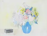 Tom Carr, Vase of Flowers, Watercolour and Pen on Paper