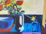 Brian Ballard, Bottle and Blue Bowl, Oil on Canvas