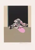 Francis Bacon, Center panel, from Triptyque Aout 1972, Lithograph in colors on wove paper, signed in pencil and numbered, published/printed by Galerie Lelong, Paris, with full margins. Edition 178 of 180.