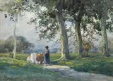 Frank McKelvey, Herding Cows, Watercolour