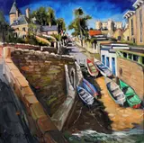 Gerard Byrne, Coliemore Harbour, Dalkey, Oil on Canvas