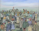 Gladys Maccabe, At the Races, Oil on Board