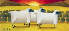 Graham Knuttel, Sheep, Oil on Canvas