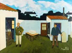 Graham Knuttel, Glendons Yard, Acrylic on Board