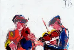 J B Vallely, Band of Two, Oil on Canvas