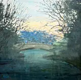 John Morris, Bridge at Stephen's Green, Acrylic on Board