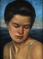 Ken Hamilton, Blue Sky Girl, Oil on Board