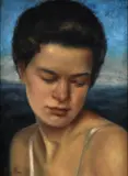 Ken Hamilton, Blue Sky Girl, Oil on Board