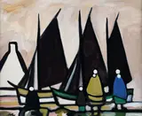 Markey Robinson, Three Sails, Gouache