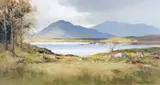 Maurice Canning Wilks, Mountain Valley Lough, Oil on Canvas