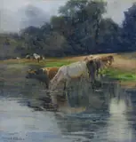 Mildred Ann Butler, Cattle in the River, Watercolour