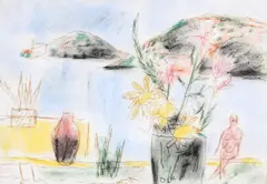 Crete by Norah McGuinness, Pen and Chalk on Paper, sold Sep 2026
